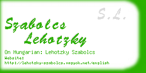 szabolcs lehotzky business card
